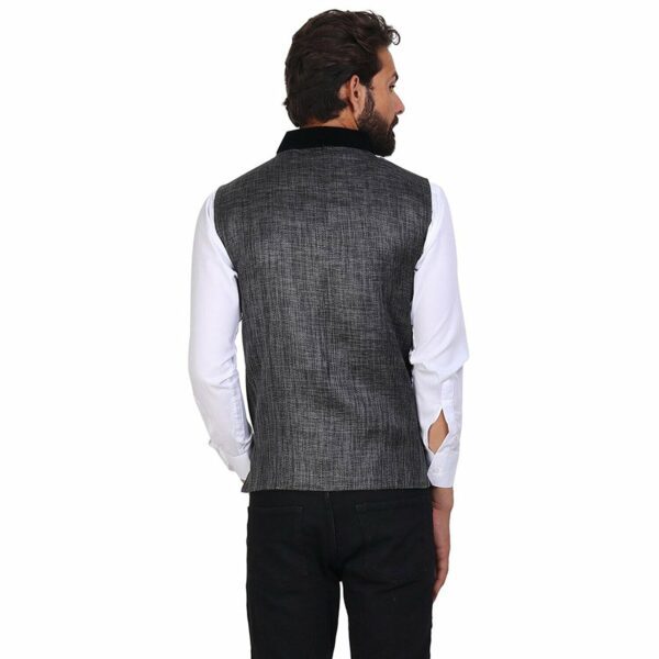 JetFire Solid Grey Men's Jute Waistcoat