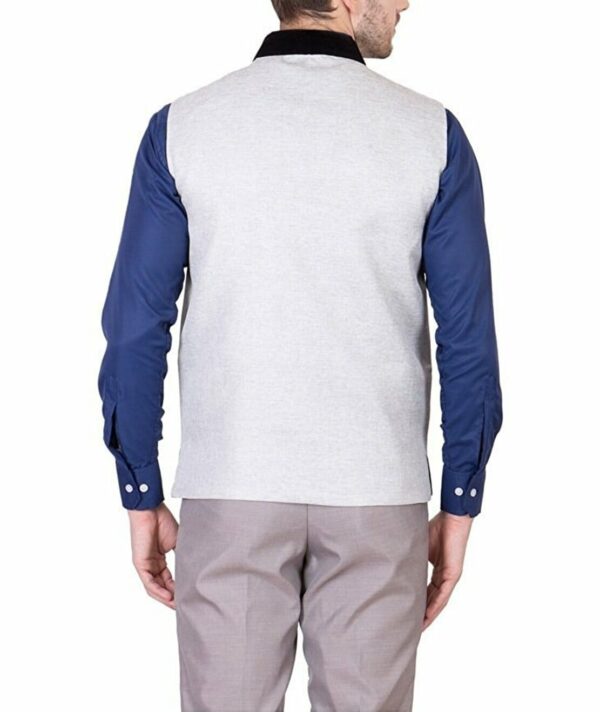 JetFire Solid White Men's Jute Waistcoat