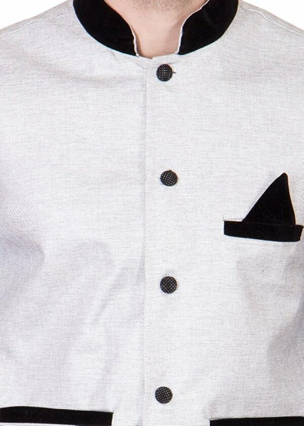 JetFire Solid White Men's Jute Waistcoat
