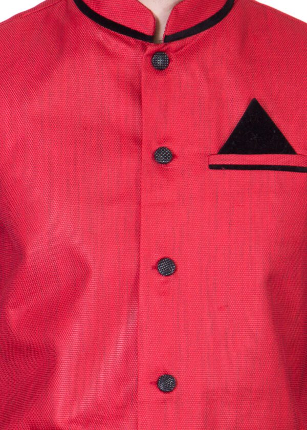 JetFire Red Solid Men's Jute Waistcoat