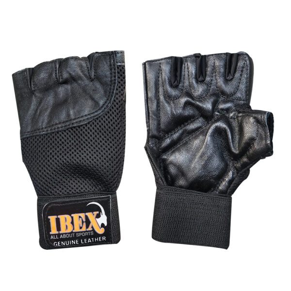 JetFire (IBEX) Pure Leather Gym Gloves (Black)