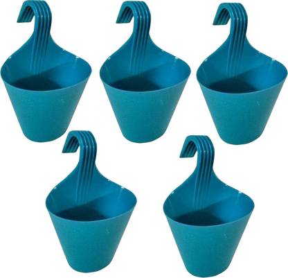 JetFire Balcony Railing Pot Plant Container Set  (Pack of 5, Plastic)