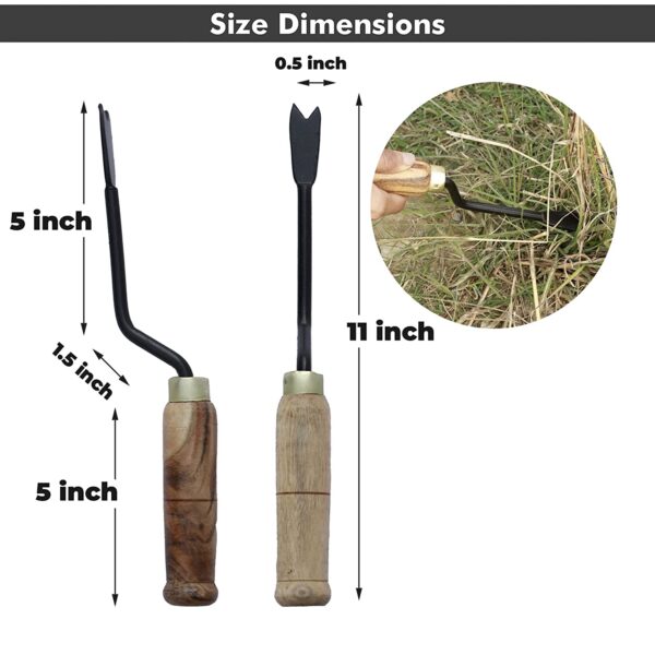 Garden Hand Weeder with Wooden Handle