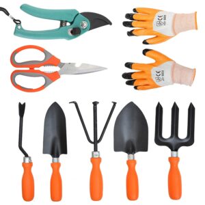 Garden Tool Kit With Pruner Scissor Gloves