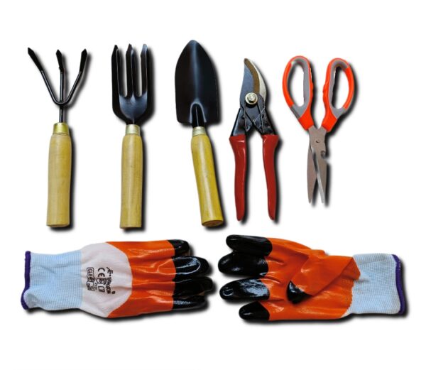 Garden Wooden Tool Set German Cutter Scissor Gloves
