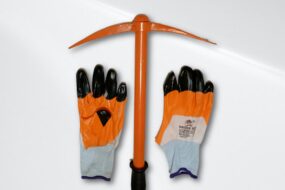 Garden Tiller, Pick Axe & Gardening Gloves