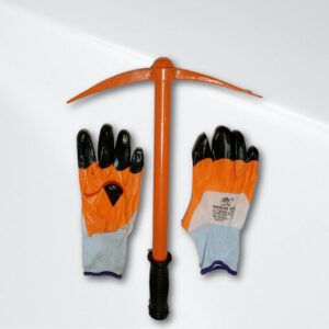 Garden Tiller, Pick Axe & Gardening Gloves